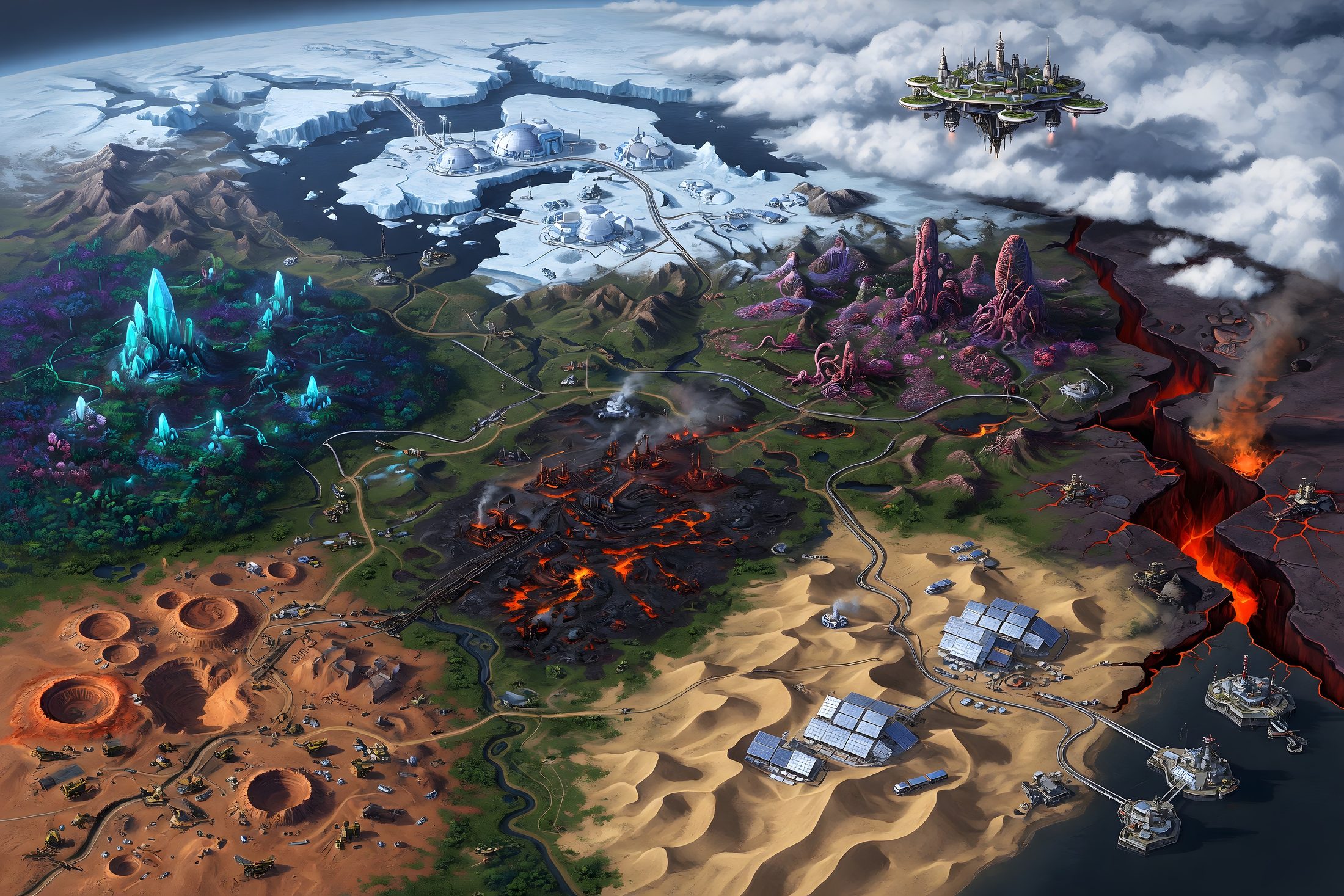 The contested frontier world